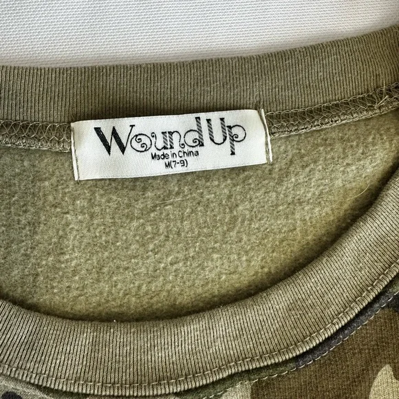 Wound Up Camouflage Crewneck Women’s Sweatshirt, Streetwear/Casual/ Playful Bold - Picture 7 of 11